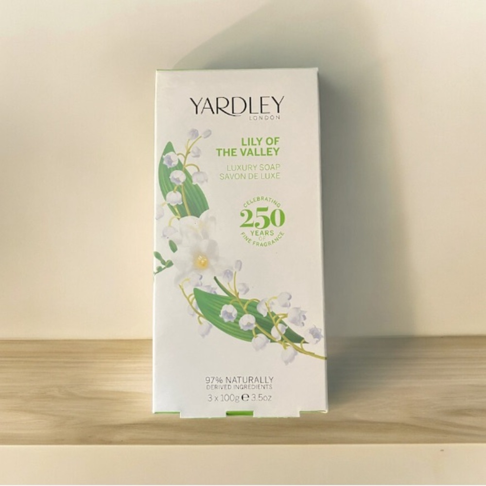 NEW Yardley London Lily of the Valley Luxury Soap 3 Bars Vegan Cruelty Free